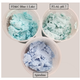 Ice cream made from a popular synthetic (top left), the new P2 compound (top right), and spirulina (bottom).